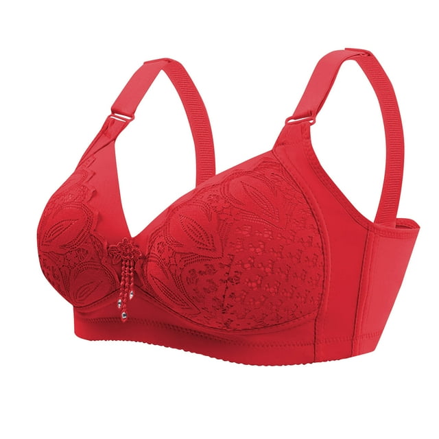 Bocqde Woman's Plus Size Everyday Bras Embroidery Light Comfortable No Underwire Push Up Bralettes Soft Full Coverage Support Bra