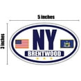 thumbnail image 3 of Flag of New York / American Flag Oval 3M Vinyl Bumper Sticker Decal | Navy & Gold Brentwood, NY Sticker Vinyl Decal, 3 of 3