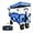 Blue, variant on Collapsible Wagon Heavy Duty Folding Wagon Cart with Removable Canopy, 4" Wide Large All Terrain Wheels, Brake, Adjustable Handles,Cooler Bag Utility Carts for Outdoor Garden Wagons Carts Beach Cart