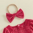 thumbnail image 6 of Cjfdfy Newborn Baby Girl Fall Outfit Solid Color Velvet Puff Long Sleeve Square Neck Bubble Romper and Headband Infant Cute Coming Home Fall Winter Outfit 0-12M, 6 of 9