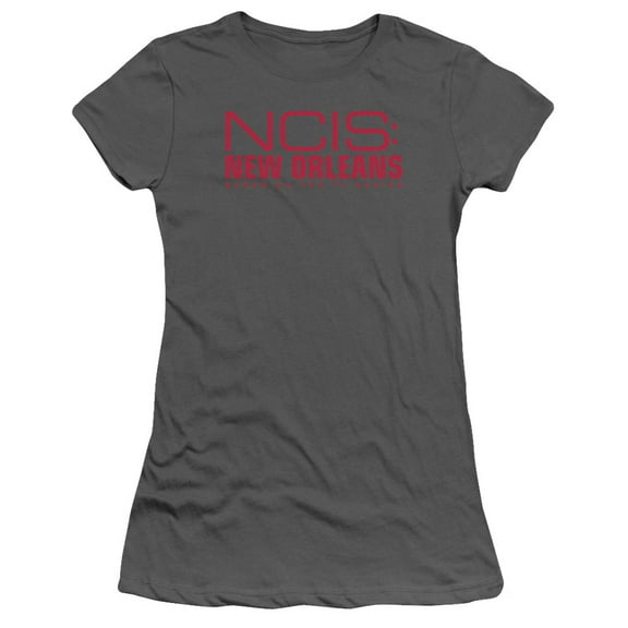 Ncis:New Orleans Logo Junior Women's Sheer T-Shirt Charcoal
