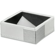 Line Paper Clip Cup, White/Silver Metal