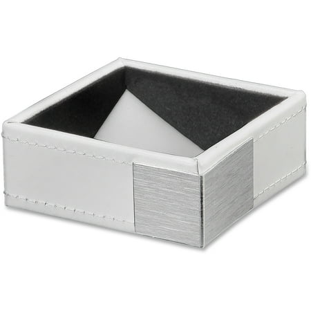 Line Paper Clip Cup, White/Silver Metal