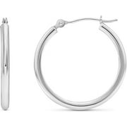 OC JEWELRY 14k White Gold Classic Round Hoop Earrings 22mm.