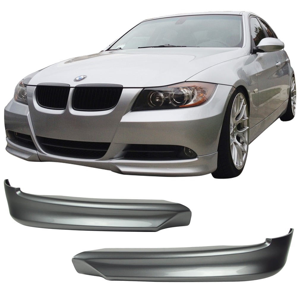Ikon Motorsports Compatible with 05-08 E90 3-Series OE Front Bumper Lip  Paint Sparkling Graphite Metallic#A22
