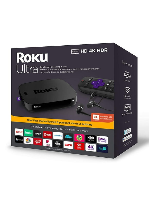 Restored Roku 4670RW Ultra Streaming Media Player 4K/HD/HDR 2019 with Premium JBL Headphones (Refurbished)