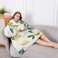 thumbnail image 5 of Oversized Wearable Blanket Hoodie,Yellow Lemon Fruit Slices Beige Pattern Sherpa Blanket Hoodie with Super Pockets,Super Warm Fuzzy Pullover for Women & Men, 5 of 6