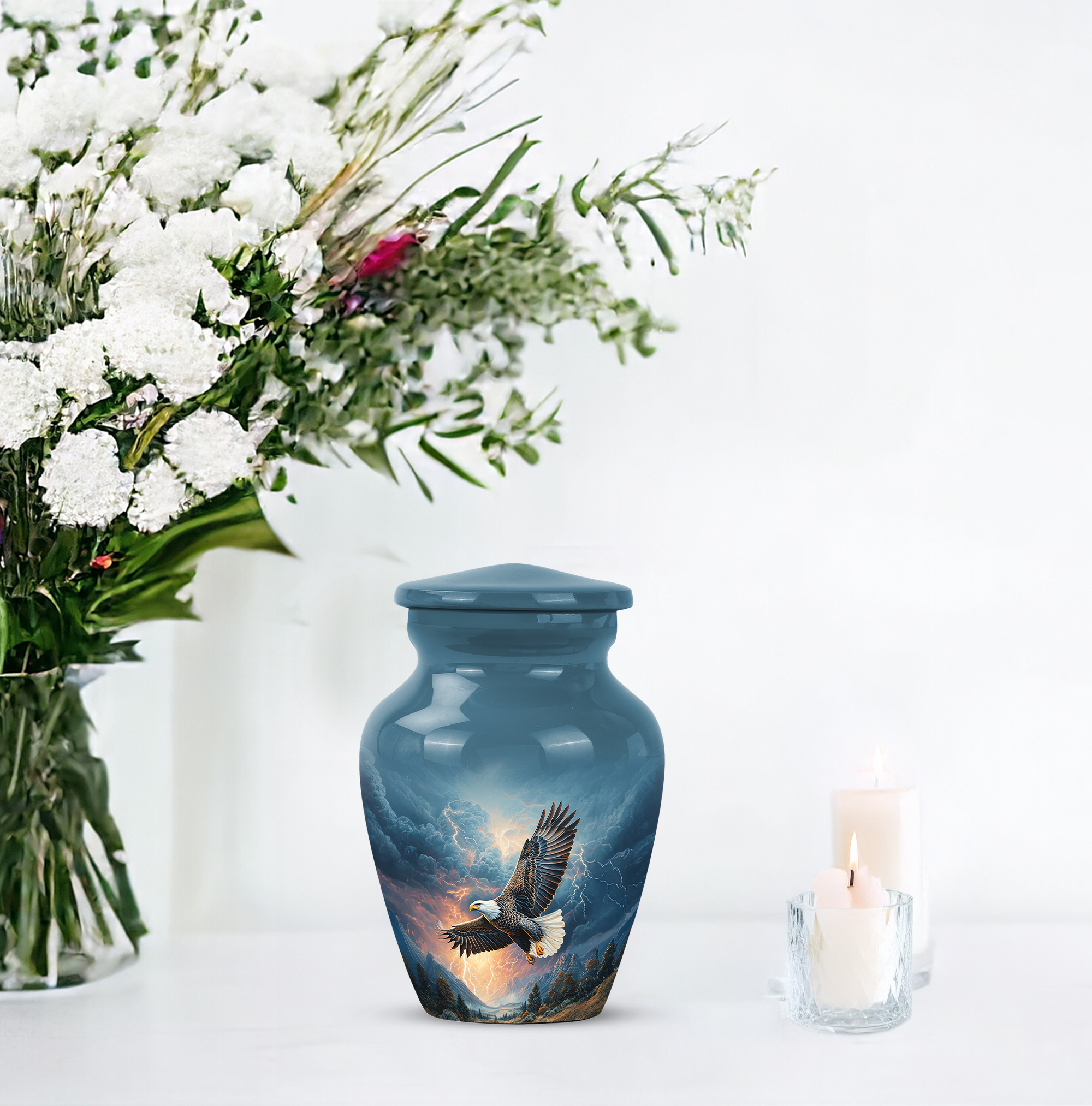 SABURIAL Eagle Urn - Mini Cremation Urn for Human Ashes Adult Man - Keepsake Burial Urns for Ashes Adult Women - Funeral Urns - 3 Inch