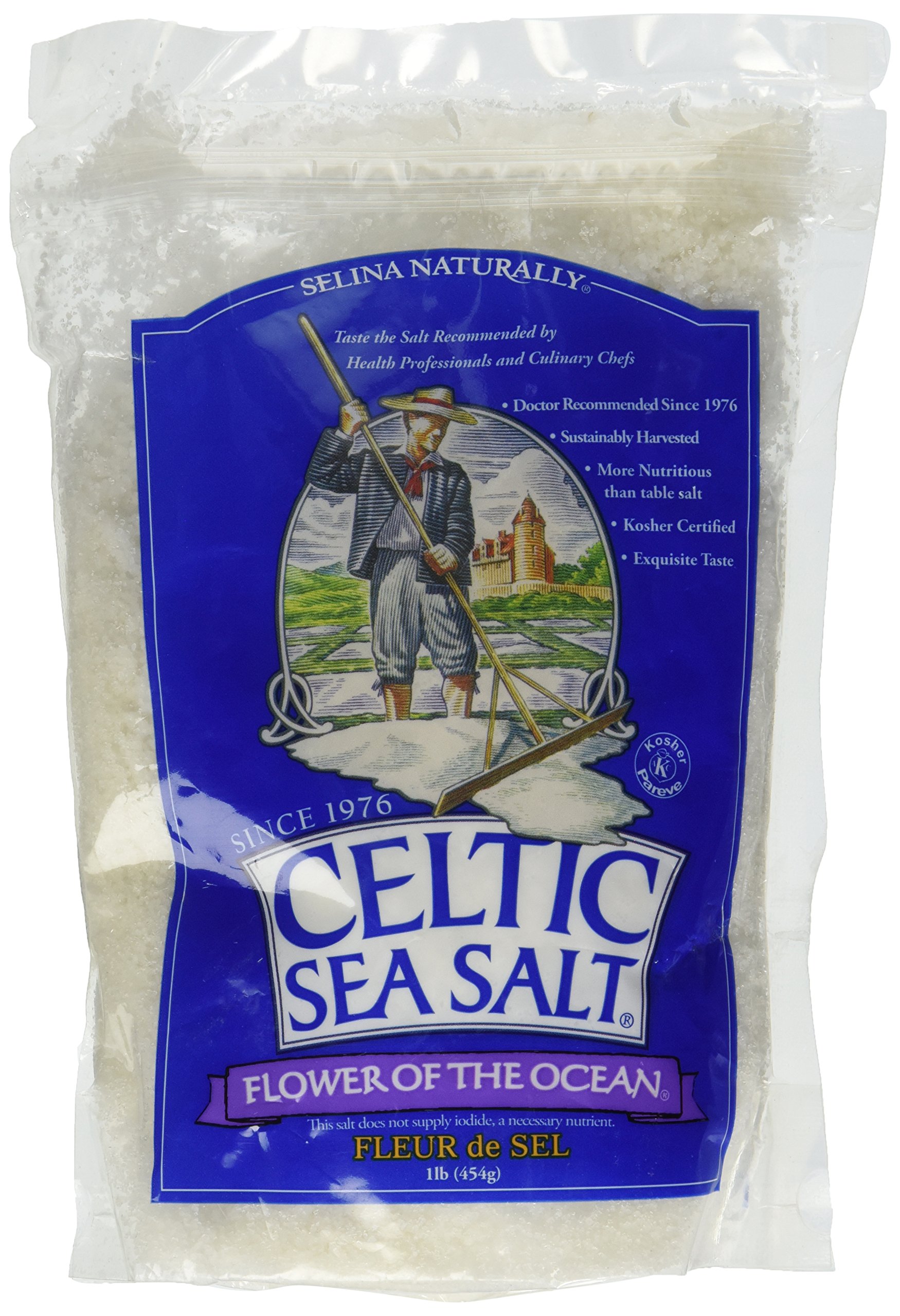 Celtic Sea Salt Flower of The Ocean Salt Bag, 1 Lb