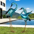 thumbnail image 2 of Garden Crane Statues for Outdoor Blue Heron Metal Birds Yard Art Ornaments for Backyard Pond Patio Porch Outside Decorations, 2 of 9