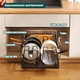 thumbnail image 2 of Organizador de Sartenes y Ollas Corredero Porta Sartenes de Cocina 10 Compartimentos Ajustables Metal Estante Tapas de Ollas Cajon Negro, 2 of 6