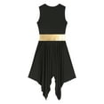 thumbnail image 2 of inhzoy Women Lyrical Dance Dress Ballet Leotard Color Block High-Low Skirt Dancewear, 2 of 3