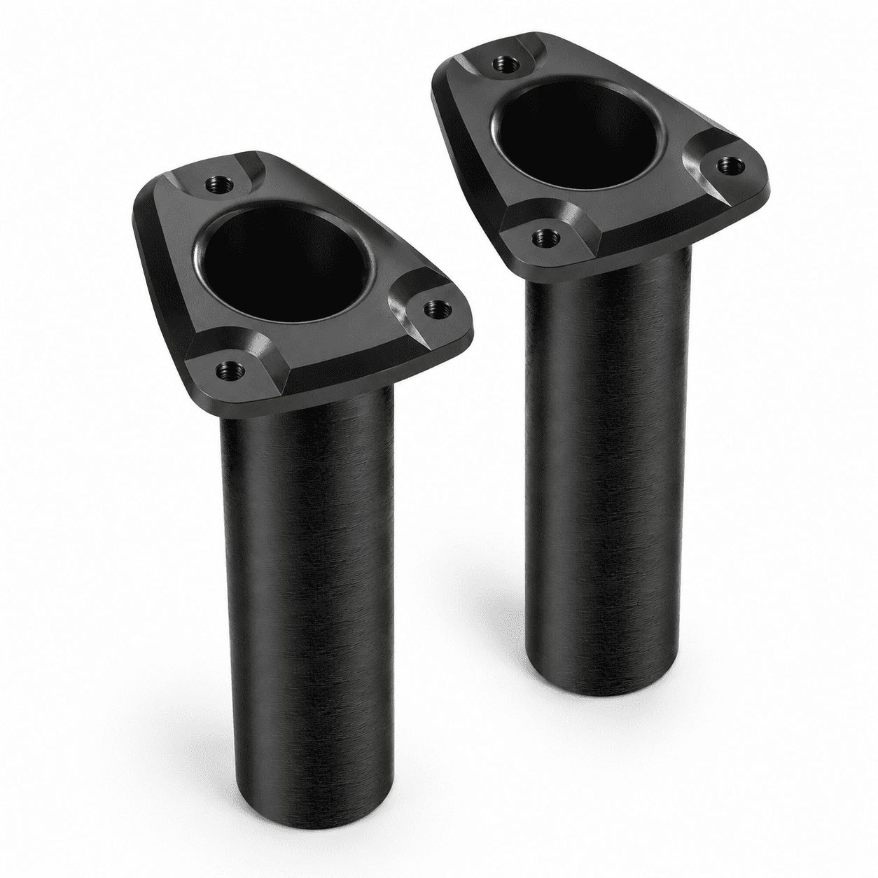 Black 2-Pack Aluminium Heavy Duty 30 Degree Flush Mount Fishing Boat Rod Holders