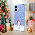 thumbnail image 4 of Christmas Design Case for iPhone 17, Cute Merry Christmas Pattern TPU Clear Shockproof Protective Lightweight Anti-Scratch Ultra Slim Wireless Charging Women Girls Cover, Christmas Snowman, 4 of 9