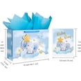 "WRAPAHOLIC 16"" Extra Large Baby Boy Shower Present Wrap Gift Bag with Card and Tissue Paper