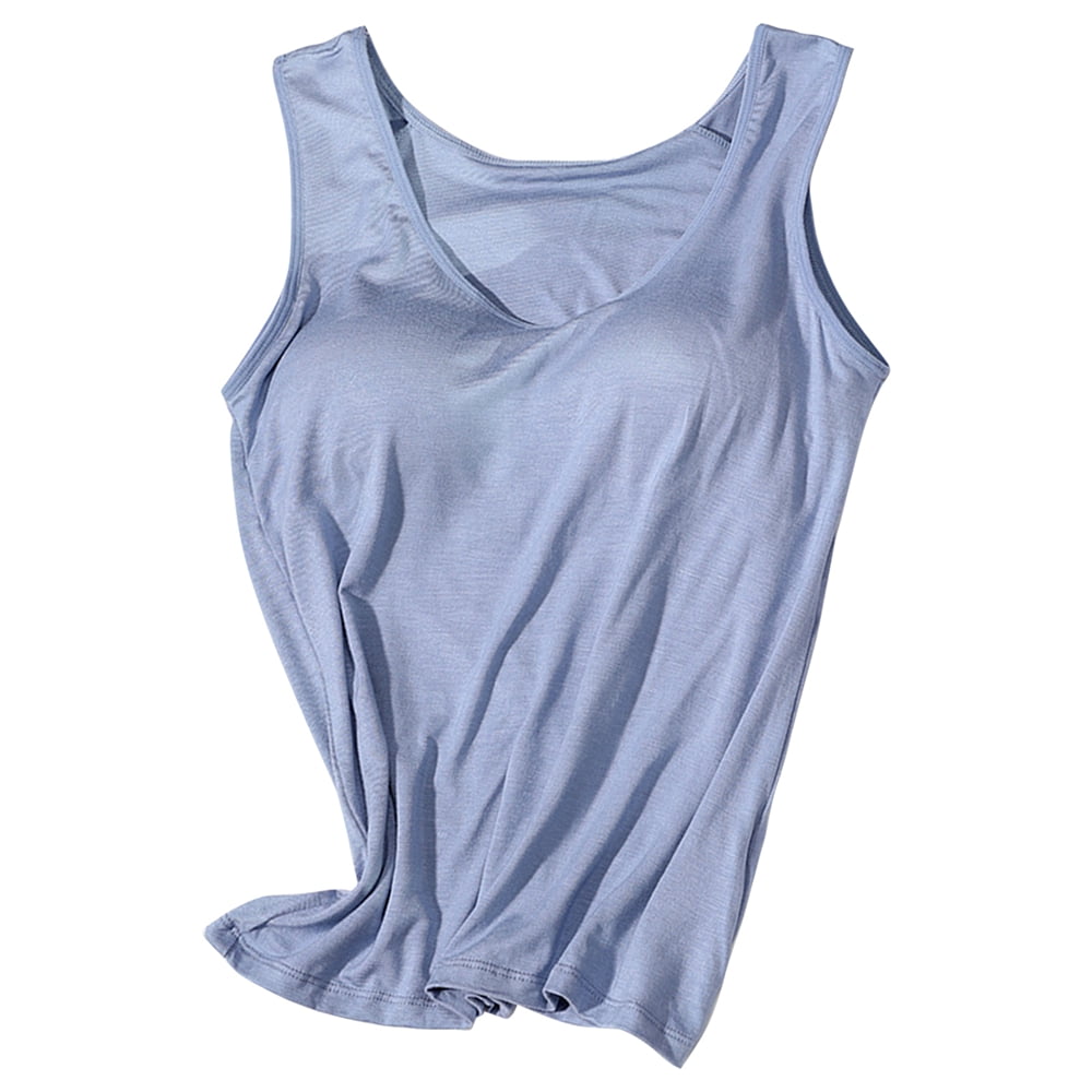 Baywell Women's Camisole with Built in Bra Wide Shoulder Strap Cami