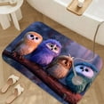 thumbnail image 2 of 1pc Four Owls Pattern Absorbent Non-Slip Bathroom Thickened Flannel Rug Decor,Soft,Quick Drying,Suitable For Indoor/outdoor Use,Bathrooms,Bedrooms,Kitchens,Terrace,Laundry Rooms,16"x24", 2 of 9