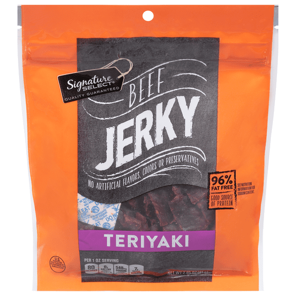 Signature S Teriyaki Beef Jerky Protein-Packed 2.85 oz