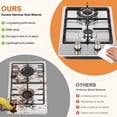 thumbnail image 6 of SIXDAY 2 Burner Cooktop 12inch, 19,000 BTU Portable Tempered Glass Propane Gas Stove with Auto Ignition, CSA Regulator & Hose, 6 of 8