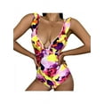 thumbnail image 2 of Luxsea Women's Deep V One Piece Swimsuit With Ruffle Collar Printing, 2 of 6