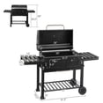 thumbnail image 2 of Olurrisa Charcoal Grill Outdoor BBQ Grill, Extra Large Cooking Area with Two Individual & Adjustable Charcoal Doors, Foldable Side Tables for Outdoor Cooking, Backyard, Camping, Picnics, 2 of 8