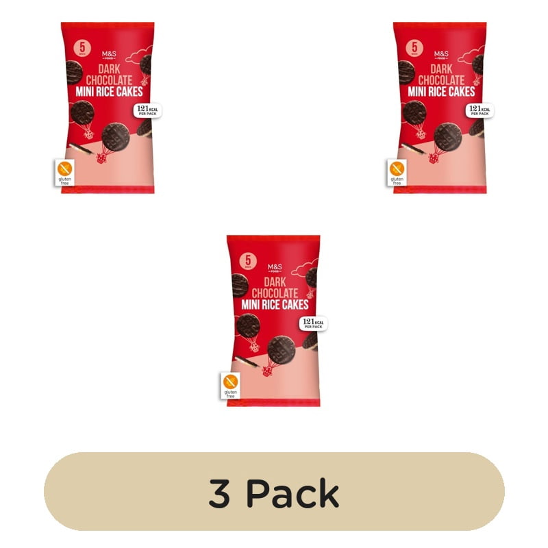 M&S Dark Chocolate Mini Rice Cakes 125g, British Import (Pack of 3)