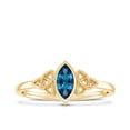 thumbnail image 4 of Rosec Jewels London Blue Topaz Promise Ring for Women - 0.7 Ct - Celtic Knot Ring - AAA Quality Certified - Ready to Gift, 14K Yellow Gold, US 12.00, 4 of 8
