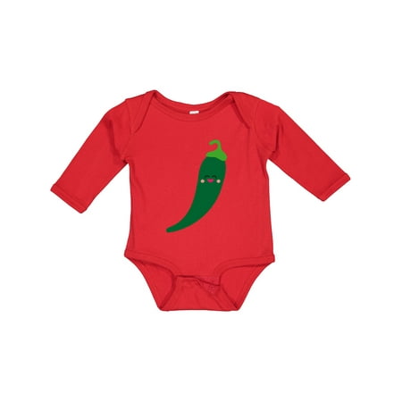 

Inktastic Green Chili Pepper Kawaii Gift Baby Boy or Baby Girl Long Sleeve Bodysuit