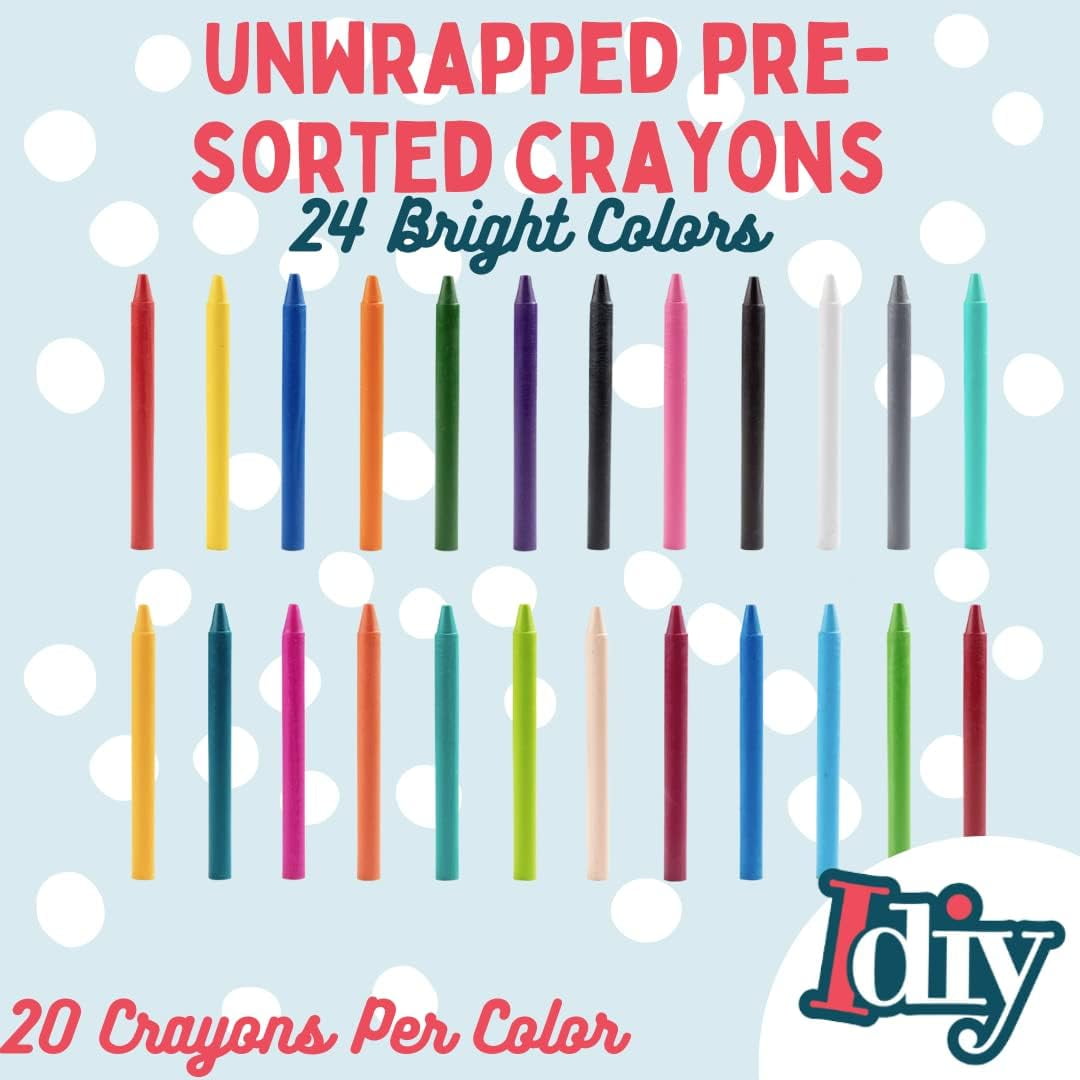 Unwrapped Crayons in Bulk - Premium Paperless Crayons with No Paper Wr