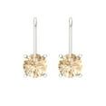 thumbnail image 3 of 1 Ct Round Cut Drop Dangle Natural Morganite 18K White Solid Solid Gold Everyday Dainty Earrings Lever Back, 3 of 7