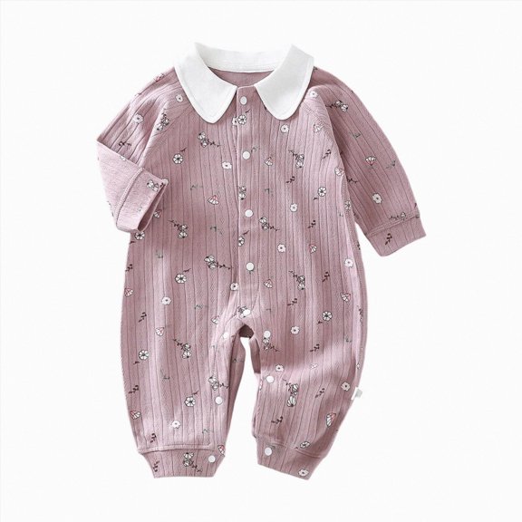 CAUYDY 0-3M 6-9M 12-18M Baby Boy Gift Newborn Clothing Preemie Long Sleeve Romper Infant Boys Sleepers Fall Winter Toddler Bodysuit Pajamas Pink for Sizes 3-6 Months
