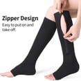 thumbnail image 3 of UDIYO 1 Pair Zipper Closure Elasticity Compression Socks Unisex Knee High Open Toe Health Care, 3 of 5