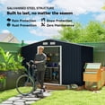 thumbnail image 4 of Outsunny 9' x 6' Garden Storage Shed with Foundation Kit, Metal Tool Storage House with Double Doors for Outdoor Patio Yard, Dark Grey, 4 of 9