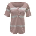 thumbnail image 3 of Pompotops Mode Femme Décontracté Ample Imprimé Col en V T-Shirt Blouse, 3 of 5
