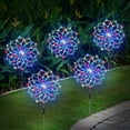 thumbnail image 5 of Solar Firework Lights, Garden Lights 5 Pack 120 LED Remote Control Solar Decorative Lights, Waterproof Stake Landscape Lights with 8 Flashing Modes, for Garden Pathway Courtyards Decor(Colorful), 5 of 13