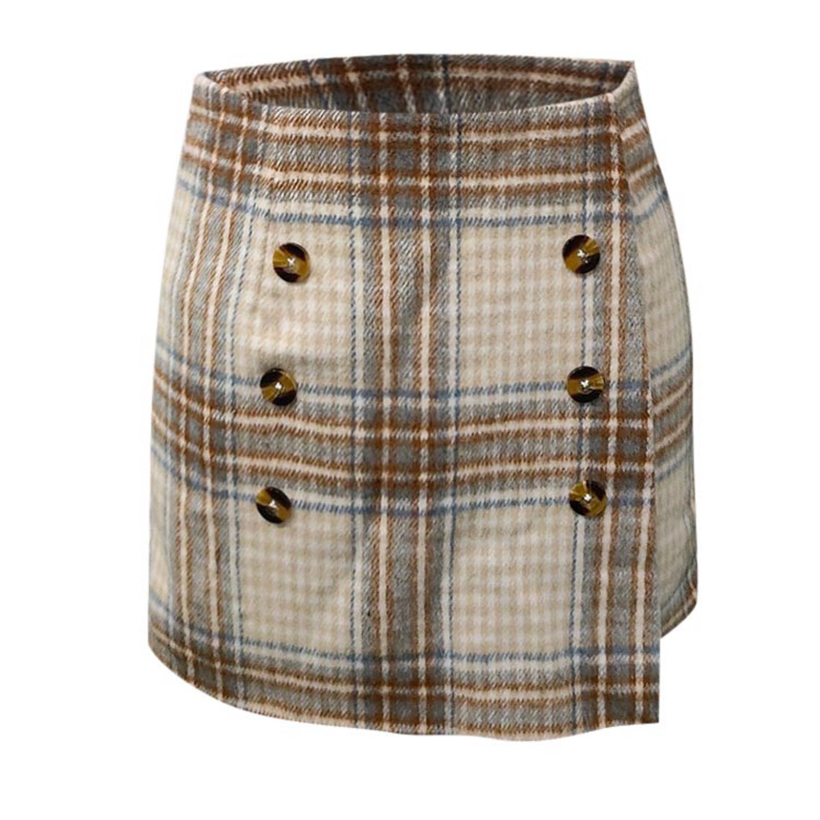 asddcavvf Skirts for Women Fall Plaid Tight Mini Hip Wrap Skirt