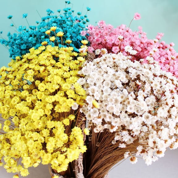 DEEPCRAFF 100pcs Small Artificial Flowers Natural Floral for Decoration Yellow