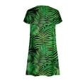 thumbnail image 4 of qucoqpe Womens Summer T-shirts Dress V Neck Short Sleeve Ruffle Flowy Mini Dress Fashion Casual Boho Floral Print Beach Sun Dress with Pockets, 4 of 7