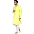 thumbnail image 2 of SKAVIJ Kurta Pajama Set for Men Long Sleeve Cotton Evening Dress Yellow XL, 2 of 6