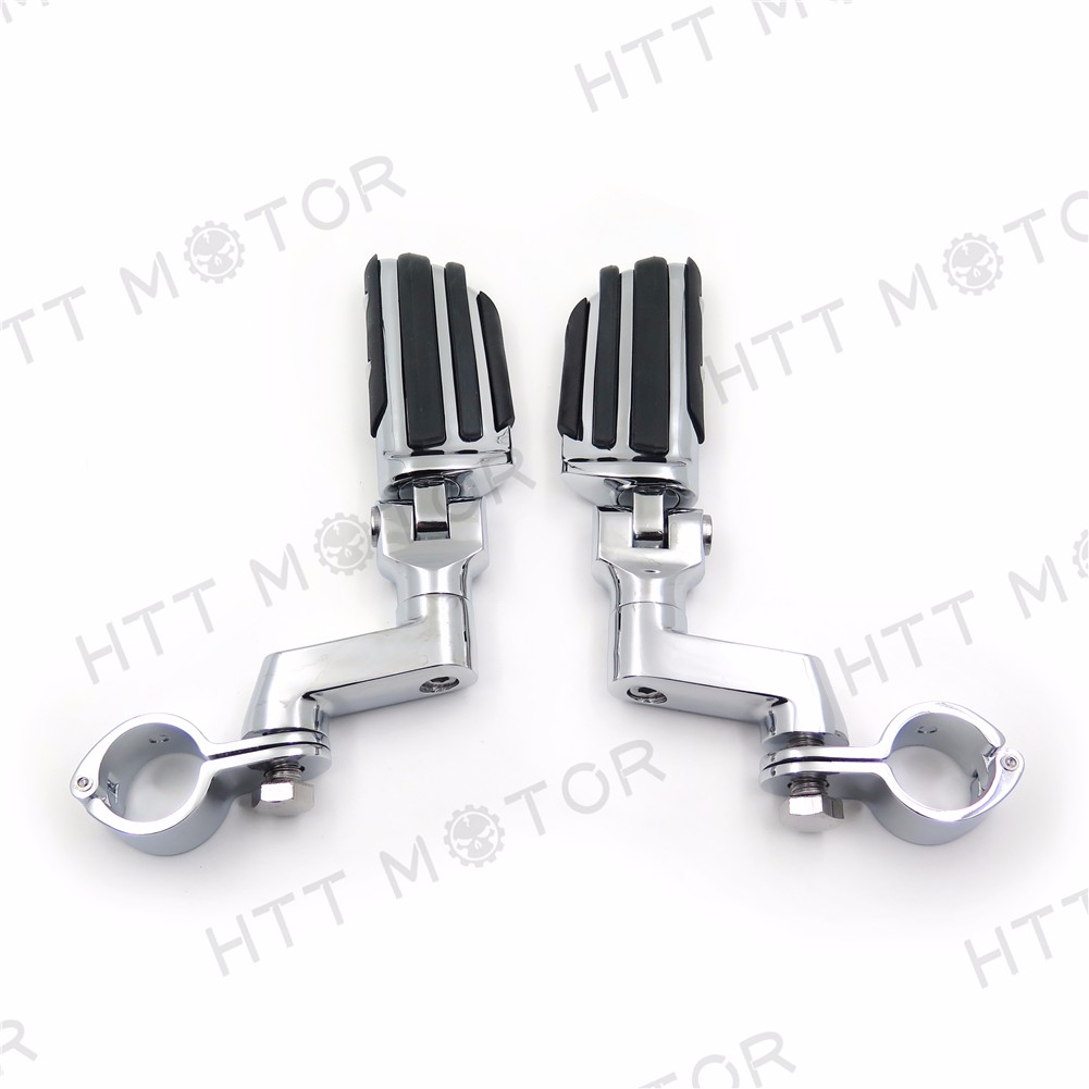 Highway Radical Flame Foot Pegs Clamps 1.25" For Harley Sportster 883 1340 XL120