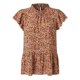 thumbnail image 2 of Gibobby Blusa de Trabajo de Manga Corta Camisa casual moda para mujer con volantes y cuello gasa floral manga corta(Naranja,G), 2 of 5