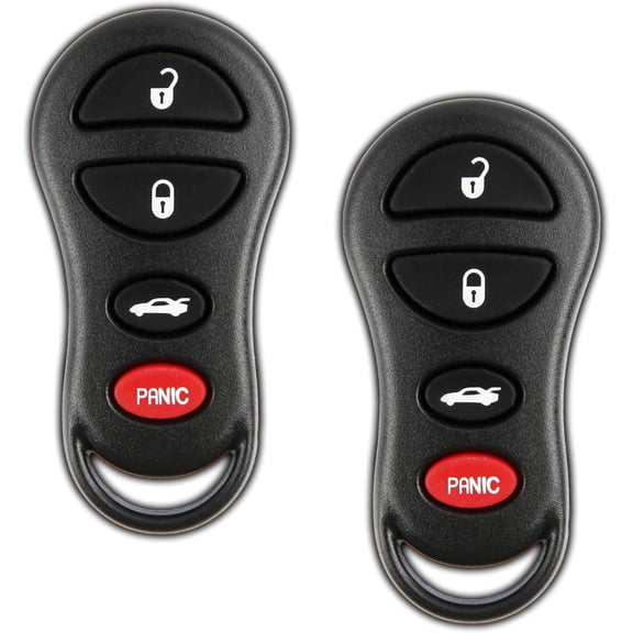 2X Key Fob Replacement for 2001 2002 2003 2004 2005 2006 Chrysler 300 Sebring Interpid Stratus Jeep Liberty Remote, 4-Button GQ43VT17T, Programming Guide Included