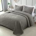 thumbnail image 6 of Exclusivo Mezcla Ultrasonic King Quilt Bedding Set, Lightweight Grey Bedspreads Soft Modern Geometric Coverlet Set for All Seasons (1 Quilt and 2 Pillow Shams), 6 of 7