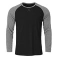 thumbnail image 4 of MOJOGO Color Block Tops for Men Strenchy Long Sleeve Pullover Tops T-Shirts Cozy Lounge Casual Wear 3XL, 4 of 5