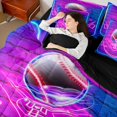 thumbnail image 4 of Castle Fairy Football Gamer Boy Bedding Comforter Set,Sport Game King Bedding Sets, 4 of 8