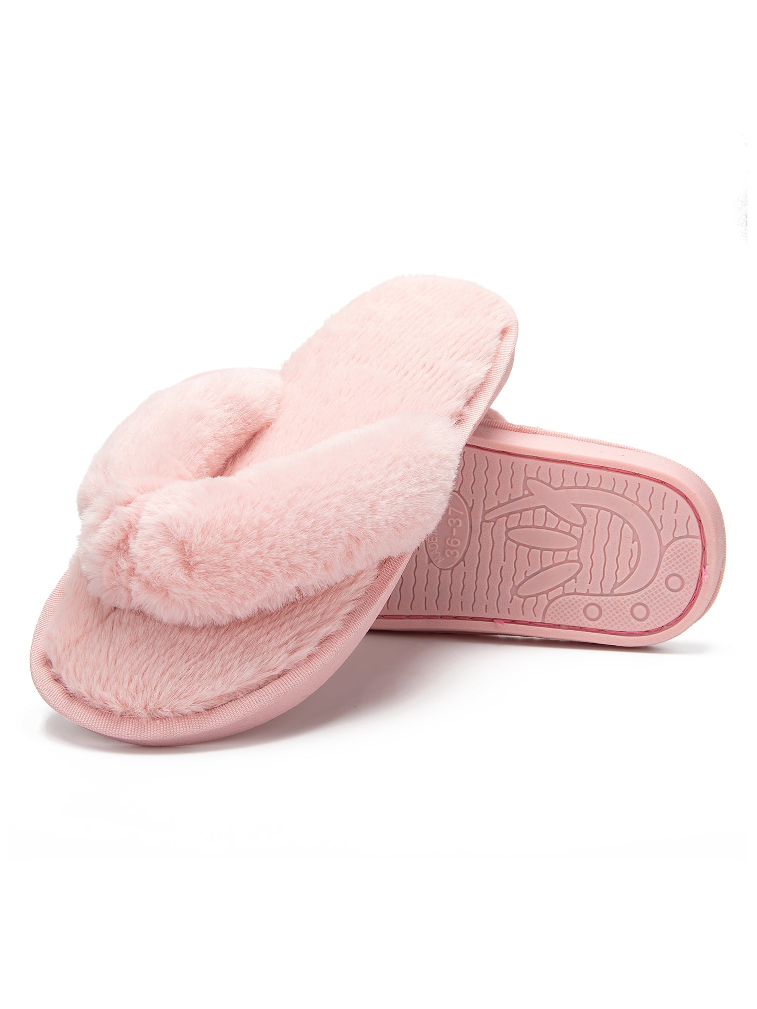 LELINTA Cozy House Slippers for Women Non Slip Indoor House Spa Thong  Slipper Memory Foam Slide Shoes Slipper, Black/Gray/Pink
