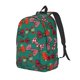 thumbnail image 1 of Disketp red and green bow tie print Canvas Backpack Lightweight Travel Daypack Student Rucksack Laptop Backpack-Medium, 1 of 5