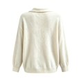 thumbnail image 5 of HCYSFG Womens Oversized Bow Tie Sweater Cowl Neck Long Sleeve Relaxed Fit Solid Color Fall Pullover Casual Everyday Wear Knit Tops, 5 of 5