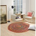 thumbnail image 5 of GRUHUM Natural Round Handmade Colourful Jute Area Rug 4x4 Soft Braided for Indoor Outdoor Kitchen Dining Living Room Bedroom Hallways, 5 of 6