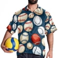 thumbnail image 4 of Baseball Men's Casual Button Down Short Sleeve Printed Summer Beach Shirts, 4 of 6